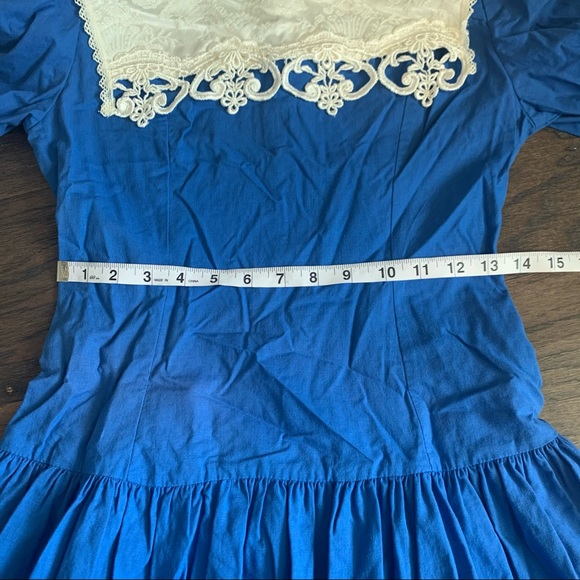 Vintage Jessica McClintock Gunne Sax Bib Dress - Picture 7 of 13